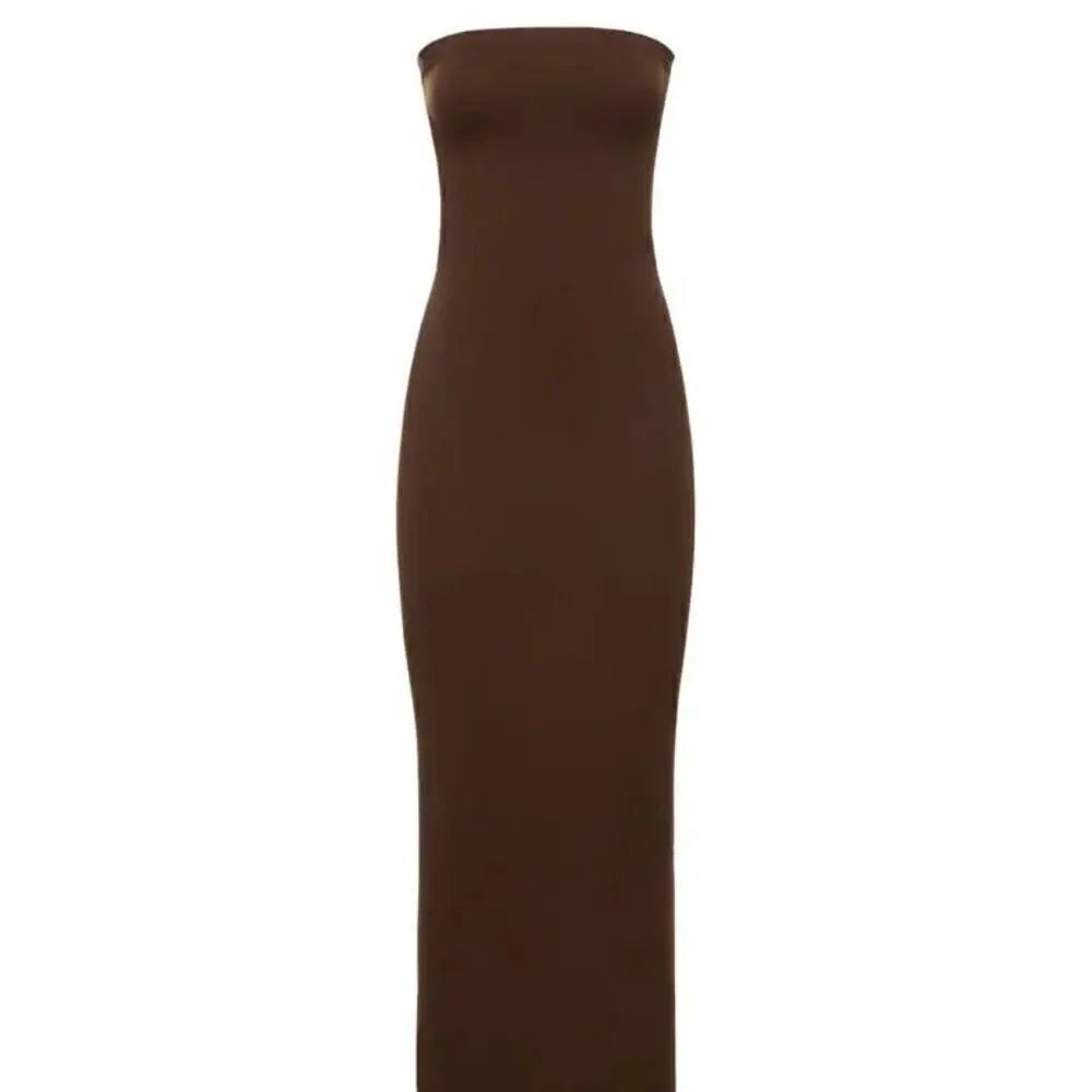 EUC Vintage American Apparel Womens Brown Strapless Tube Maxi Dress